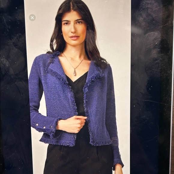 NIC+ZOE Jackets & Blazers - NIC+ZOE Women's Textured Blue sweater Blazer